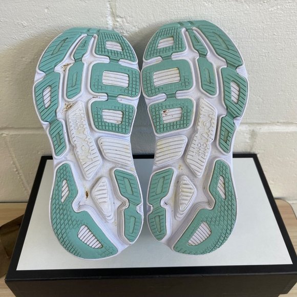 Hoka One One Bondi 7 Women Sz 6.5US Sneaker EUC Aquarelle /Eggshell Blue Lace Up - Picture 9 of 11